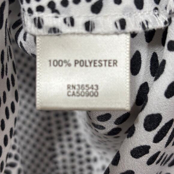 Van Heusen Graphic Stripe Top L Black White Sleeveless Modern Graphic Minimalist - Picture 4 of 7